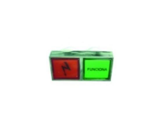 Piloto doble 52x28mm verde/rojo 230v rep